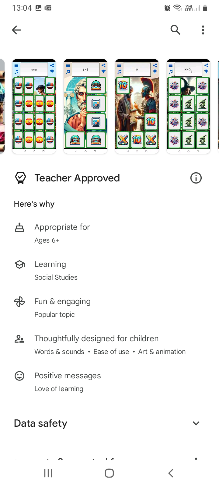 teacher approved memory android game